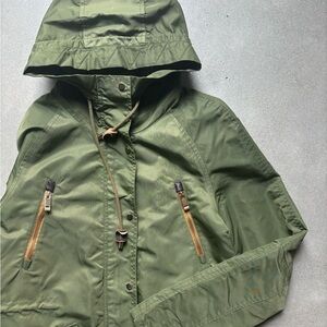 Zara Basics- Olive Green Hooded RAIN Jacket with Pockets